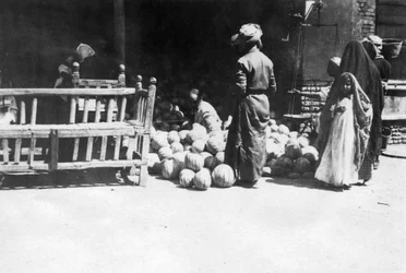 Gyümölcsbódé, Bagdad, Mezopotámia, I. világháború, 1918
