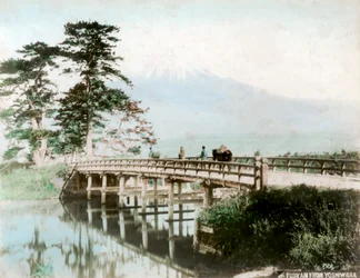 Fuji hegy Yoshiwarából, Japánból