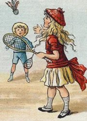 Game of the Wheel. Metszet "Alphabet de ma petite fille". Bernardin-Bechet és Fils, könyvkereskedő-kiadók, Párizs, 1895 körül. Törhetetlen album vásznon. Bibliotheque des Bebes. 12 oldal. Olvasási módszert és szemléltető abecedet tartalmazó album