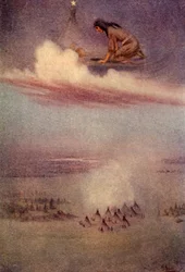 Lefelé nézve meglátta a Blackfeet táborát, 1914.