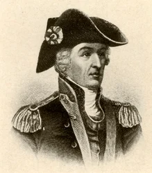 Francis Marion tábornok, magas gallérú kabátban és mellényben, 1770, 1937.