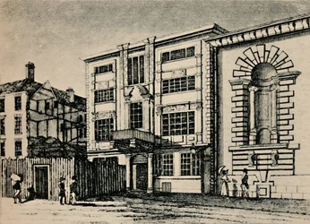 Általános postahivatal, 1793 körül – A Lloyds Coffee House melletti épületek bemutatása, 1928