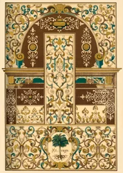 Német reneszánsz mennyezet- és falfestmény, 1898.