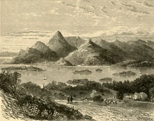 Glengariff kikötője és a Bantry-öböl az Eccles Hotelből, 1898.