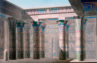 Grand Temple, Philae szigete, Núbia, Egyiptom, 19. század