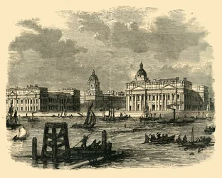 Greenwich Kórház, a folyóból, 1878.