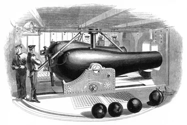 Fegyvertorony a USS Passaic fedélzetén, 1860-as évek