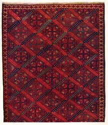 Egy Ersari turkoman szőnyeg fele, 1700 c
