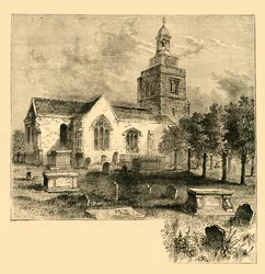 Hammersmith plébániatemplom, 1820-ban, 1878 körül.