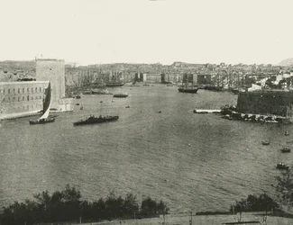 Kikötői kilátás, Marseille, Franciaország, 1895.
