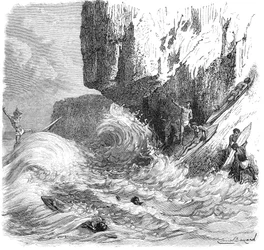 Hawaii férfiak szörföznek fadeszkákkal, 1895