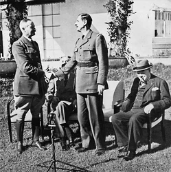 Henri Giraud és de Gaulle a casablancai konferencia alatt, 1943. január, 1945