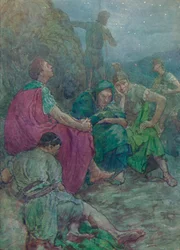 Itt, meredek szikláktól védetten leült pihenni, c1912 1912