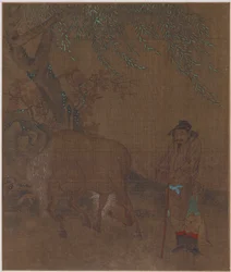 Ló és vőlegény egy fűzfa, esetleg Ming-dinasztia alatt, 1368-1644.