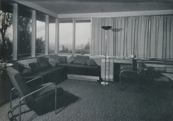 Ház Los Angelesben, Richard J Neutra. - Belső felvétel a lakótérről, 1942