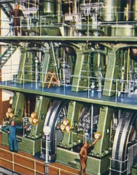 Hatalmas, háromszoros expanziós szivattyús motor, 1938