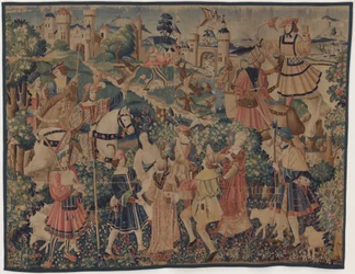 Vadász- és pásztorjelenetek, dudásszal és táncosokkal, c. 1510.