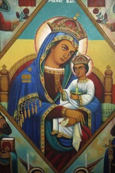 Ikon a Beta Maryam mauzóleumban, Addis Abeba, Etiópia