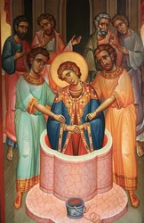 Ikon a Szent Dimitriosz ortodox templomban Thessalonique Görögországban