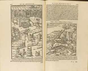 Illusztráció Georgius Agricola De re metallica libri XII című művéből, 1556