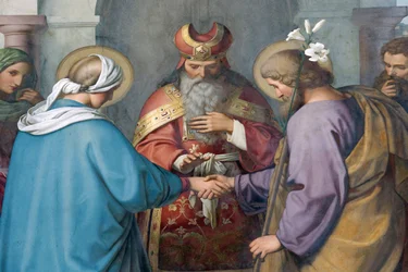 Speyer császári székesegyháza. Schraudolph festményei. József és Mária. Esküvő, Speyer, Németország
