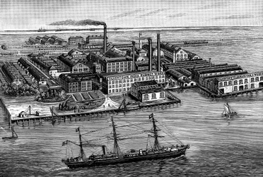 India Rubber, Gutta Percha és Telegraph Works Company gyára, Silvertown, London, 1887