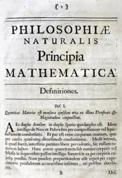 Newton „Principia Mathematica” című művének címlapja
