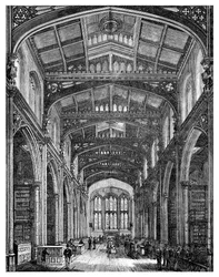 A könyvtár belseje, Guildhall, City of London, 1886