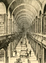 A könyvtár belseje, Trinity College, 1898.