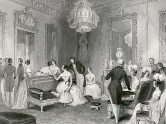 A sárga szalon belseje, Buckingham-palota, London, 1840