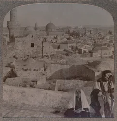 Jeruzsálem az iskolából a mecset felett, Antonio-torony, 1900