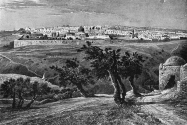 Jeruzsálem, az Olajfák hegyéről, 1902