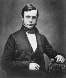 Joseph Lister, angol sebész és az antiszeptikus sebészet úttörője, 1855