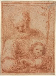 József és gyermek recto, 16. század.
