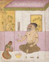 Khambhavati Ragini: Folio a Ragamala sorozatból, a zenei módok koszorújából, kb. 1675.