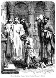 Henrik király vezeklést végez Thomas a Becket sírjánál, a canterburyi katedrálisban