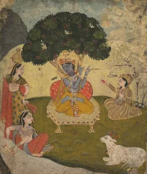 Krisna és Gopis, 1800-as évek közepe.