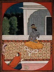 Krishna eldobja a füzért, c1800