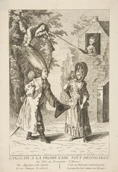 Az angol a sétányon meglehetősen zavartan, 1720-75.