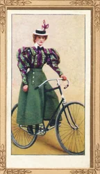 Osztott szoknyát viselő női kerékpáros, 1939