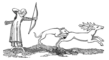 Hölgy vadászkutyával, 14. század, 1833
