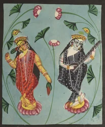 Laksmi és Sarasvati, 1800-as évek.