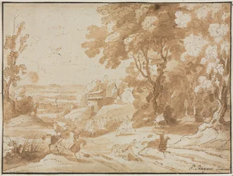 Táj lovasokkal, 1600-as évek.