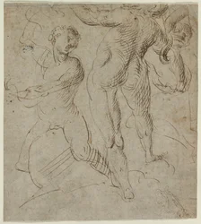 Laocoön recto, Milvian-hídi csata töredék verso, 16. század második fele.