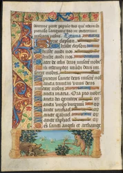 Levél egy órakönyvből: majomvadászó vaddisznók recto és majomhalászat verso , c. 1500-1510.