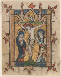 Zsoltárlevél: A keresztre feszítés, c. 1300-1330.