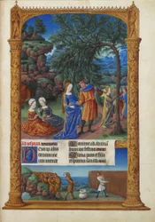 Les Très Riches Heures duc de Berry, Folio 57r – Repülés Egyiptomba