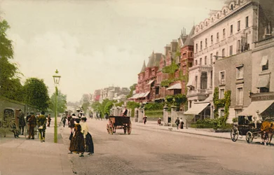 London. Bayswater Road, 1900-as évek.