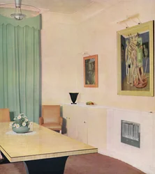 Londoni étkező Chirico festményével, 1938