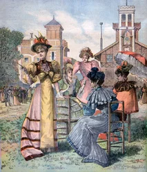 Longchamp versenyek tavasszal, Párizs, 1893